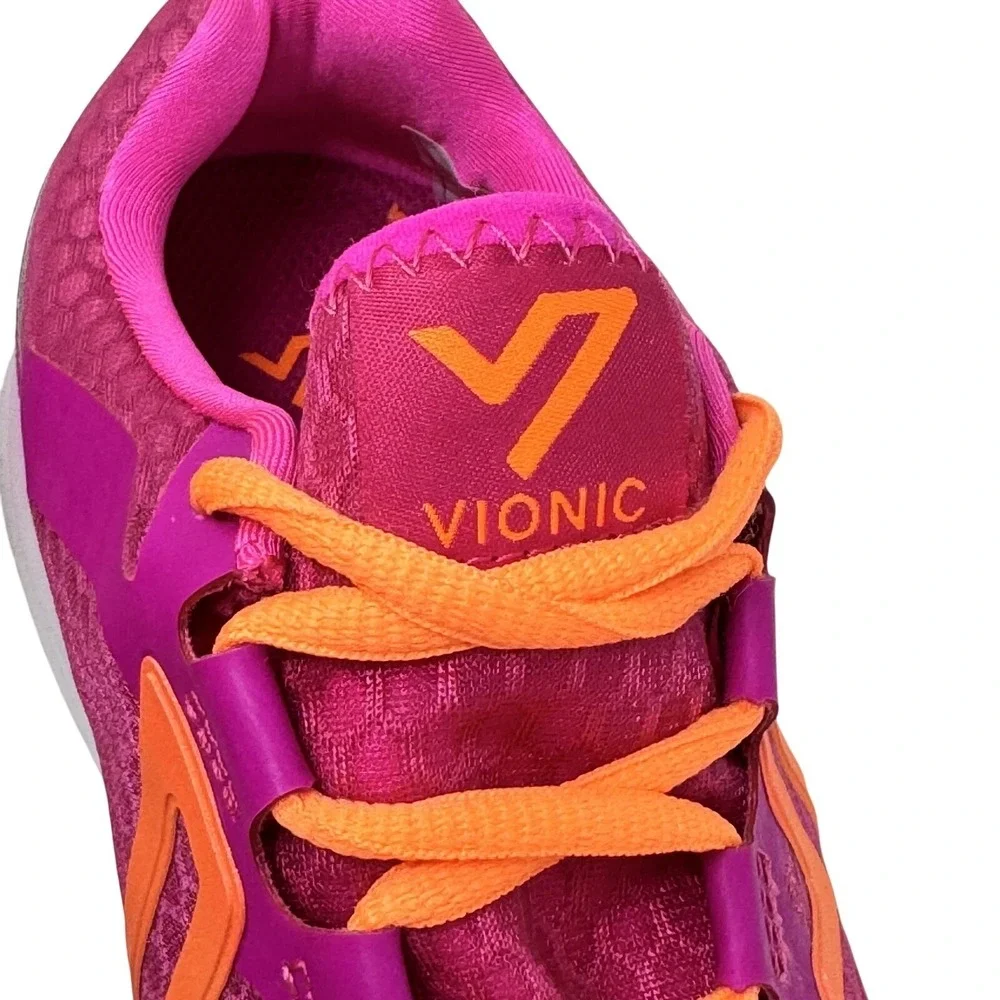 Vionic Walking Shoes Womens Size 7 Wide Pink Orange Mesh Comfort Sneakers